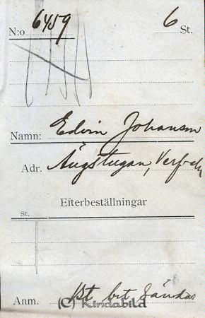 Edvin Johansson Ängstugan Verfveln
Edvin Johansson Ängstugan Verfveln
Nyckelord: Johansson Ängstugan