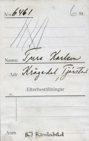 Ture Karlsson Krågedal Tjärstad
Ture Karlsson Krågedal Tjärstad
Nyckelord: Karlsson Krågedal