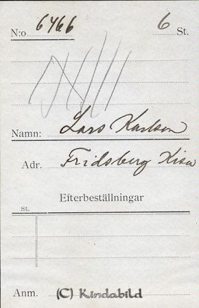 Lars Karlsson Fridsberg Kisa
Lars Karlsson Fridsberg Kisa
Nyckelord: Karlsson Fridsberg