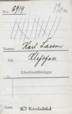 Karl Larsson Klefsfall
Karl Larsson Klefsfall
Nyckelord: Larsson Klefsfall