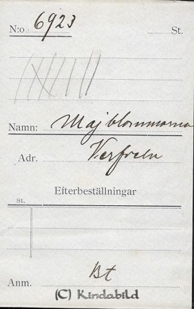 Majblommorna Verfveln
Majblommorna Verfveln
Nyckelord: Majblommorna Verfveln