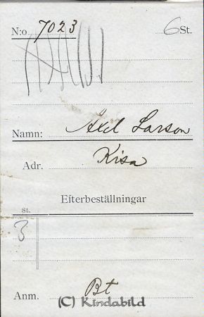 Axel Larsson Kisa
Axel Larsson Kisa
Nyckelord: Axel Larsson