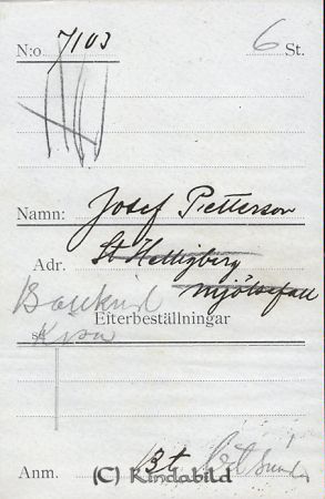 Josef Pettersson Bollkind Kisa
Josef Pettersson Bollkind Kisa
(St Helligberg Mjölsefall)
Nyckelord: Pettersson Bollkind