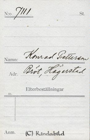 Konrad Pettersson Bröt Hägerstad
Konrad Pettersson Bröt Hägerstad
Nyckelord: Pettersson Bröt