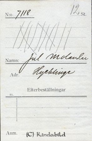 Jul Molander Hycklinge
Jul Molander Hycklinge
Nyckelord: Molander Hycklinge