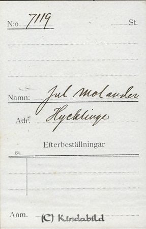 Jul Molander Hycklinge
Jul Molander Hycklinge
Nyckelord: Molander Hycklinge