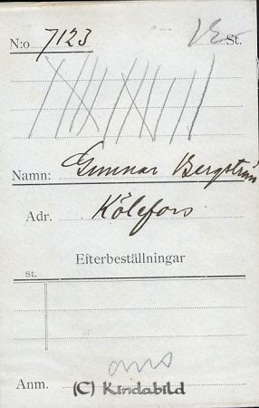 Gunnar Bergström Kölefors
Gunnar Bergström Kölefors
Nyckelord: Bergström Kölefors