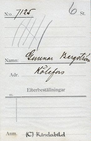 Gunnar Bergström Kölefors
Gunnar Bergström Kölefors
Nyckelord: Bergström Kölefors