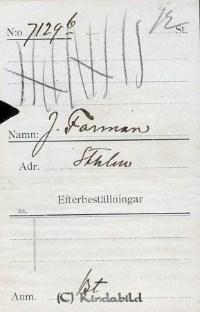 J  Farman    Sthlm
J  Farman    Sthlm
Nyckelord: Farman Sthlm
