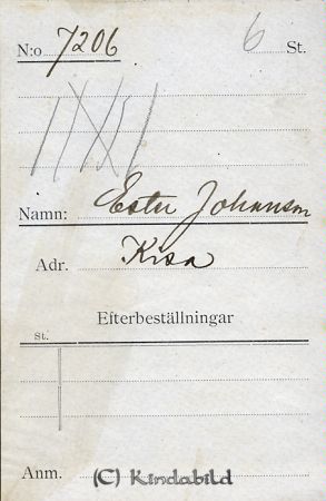 Ester Johansson Kisa
Ester Johansson Kisa
Nyckelord: Johansson Kisa