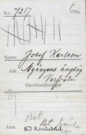 Josef  Karlsson Nyängens ?ngsåg Verfveln
Josef  Karlsson Nyängens ?ngsåg Verfveln
Nyckelord: Josef Karlsson