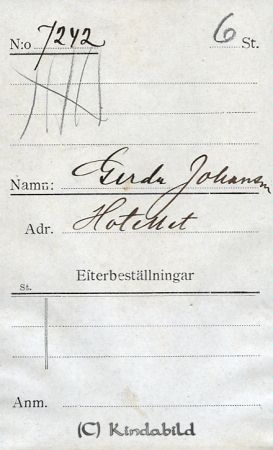 Gerda Johansson Hotellet
Gerda Johansson Hotellet
Nyckelord: Johansson Hotellet