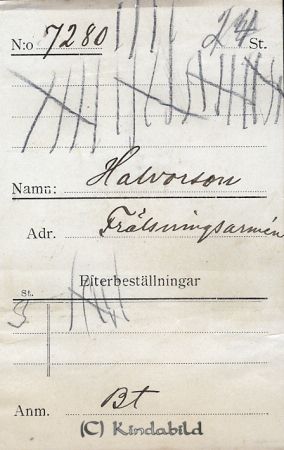 Halvorsen Frälsningsarmén
Halvorsen Frälsningsarmén
Nyckelord: Halvorsen Frälsningsarmén