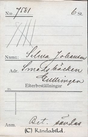Selma Johansson Smedsbäcken Gullringen
Selma Johansson Smedsbäcken Gullringen
Nyckelord: Johansson Smedsbäcken