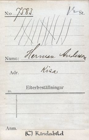 Herman Andersson Kisa
Herman Andersson Kisa
Nyckelord: Herman Andersson