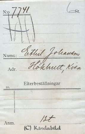 Ethil Johansson Hökhult Kisa
Ethil Johansson Hökhult Kisa
Nyckelord: Johansson Hökhult