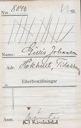 Gillis Johansson Hökhult Tidersrum
Gillis Johansson Hökhult Tidersrum
Nyckelord: Johansson Hökhult