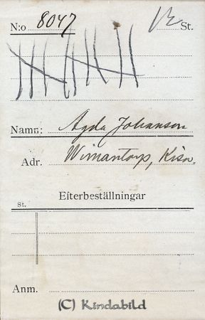 Agda Johansson Wimantorp Kisa
Agda Johansson Wimantorp Kisa
Nyckelord: Johansson Wimantorp