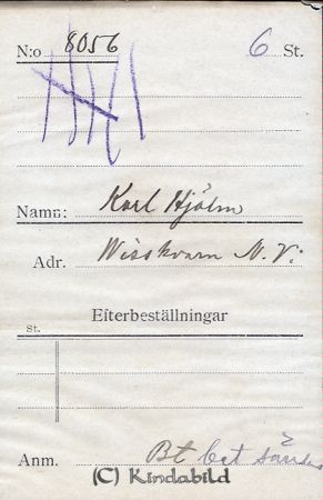 Karl Hjälm Wisskvarn  N Vi
Karl Hjälm Wisskvarn  N Vi
Nyckelord: Hjälm Wisskvarn