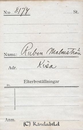 Ruben Malmström Kisa
Ruben Malmström Kisa
Nyckelord: Ruben Malmström