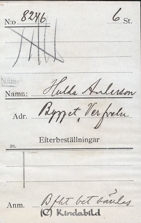 Hulda Andersson Bygget Verfveln
Hulda Andersson Bygget Verfveln
Nyckelord: Andersson Bygget