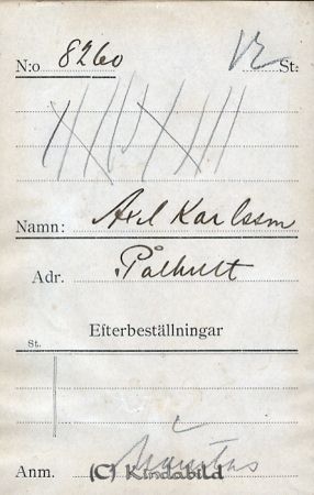 Axel Karlsson Pålhult
Axel Karlsson Pålhult
Nyckelord: Karlsson Pålhult