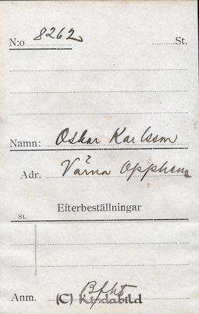 Oskar Karlsson Värna Opphem
Oskar Karlsson Värna Opphem
Nyckelord: Karlsson Värna