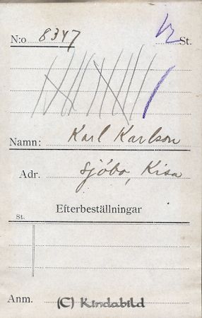 Karl Karlsson Sjöbo Kisa
Karl Karlsson Sjöbo Kisa
Nyckelord: Karlsson Sjöbo