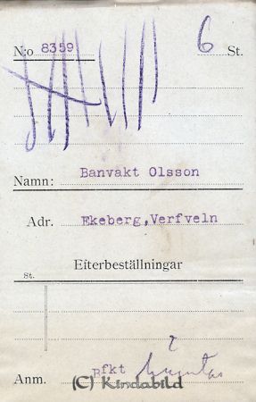 Banvakt Olsson Ekeberg Verfveln
Banvakt Olsson Ekeberg Verfveln
Nyckelord: Olsson Ekeberg