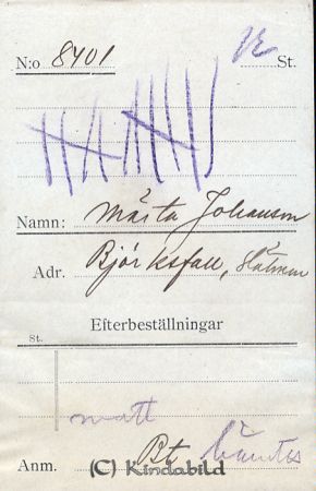 Märta Johansson Björkefall Slätmon
Märta Johansson Björkefall Slätmon
Nyckelord: Johansson Björkefall