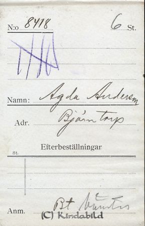 Agda Andersson Björntorp
Agda Andersson Björntorp   
Nyckelord: Andersson Björntorp