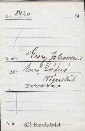 Georg Johansson Norrö Söderö Hägerstad
Georg Johansson Norrö Söderö Hägerstad
Nyckelord: Johansson Norrö