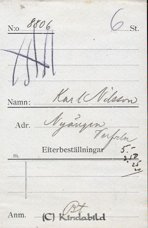 Karl Nilsson Nyängen Verfveln
Karl Nilsson Nyängen Verfveln
Nyckelord: Nilsson Nyängen