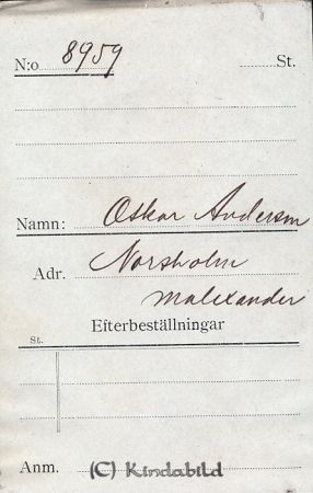 Oskar Andersson Norsholm Malexander
Oskar Andersson Norsholm Malexander
Nyckelord: Andersson Norsholm