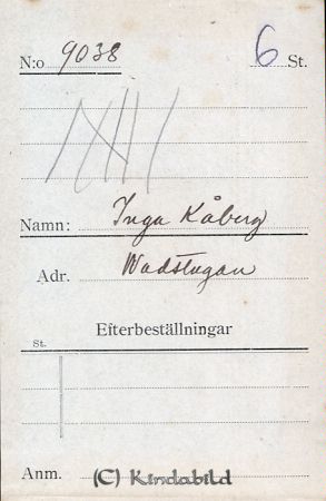Inga Kåberg Wadstugan
Inga Kåberg Wadstugan 
Nyckelord: Inga Kåberg