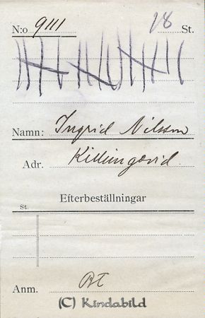 Ingrid Nilsson Killingevid
Ingrid Nilsson Killingevid
Nyckelord: Nilsson Killingevid