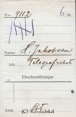 H Jakobsson Telegrafverket
H Jakobsson Telegrafverket
Nyckelord: Jakobsson Telegrafverket