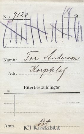 Tor Andersson Korpklef
Tor Andersson Korpklef
Nyckelord: Tor Andersson