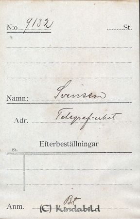 Svensson Telegrafverket
Svensson Telegrafverket
Nyckelord: Svensson Telegrafverket