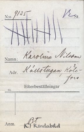 Karolina Nilsson Källstugan Kölefors
Karolina Nilsson Källstugan Kölefors
Nyckelord: Nilsson Källstugan