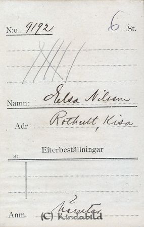 Elsa Nilsson Rothult Kisa
Elsa Nilsson Rothult Kisa
Nyckelord: Nilsson Rothult