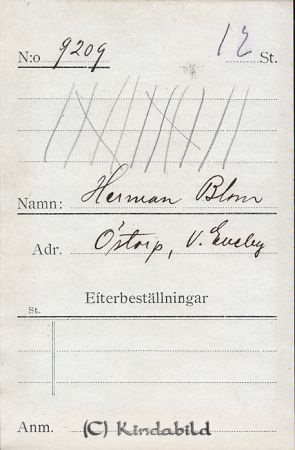 Herman Blom  Östorp  Västra Eneby
Herman Blom  Östorp  Västra Eneby
Nyckelord: Herman Östorp