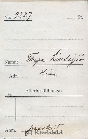 Thyra Lindesjiö  Kisa
Thyra Lindesjiö  Kisa
Nyckelord: Thyra Lindesjiö