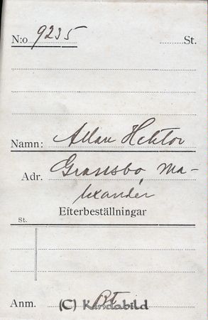 Allan Hektor  Gransbo  Malexander
Allan Hektor  Gransbo  Malexander
Nyckelord: Hektor Gransbo