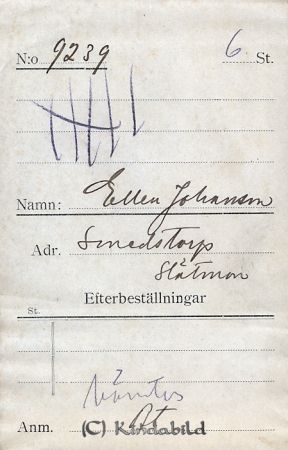 Ellen Johansson  Smedstorp  Slätmon
Ellen Johansson  Smedstorp  Slätmon
Nyckelord: Johansson Smedstorp