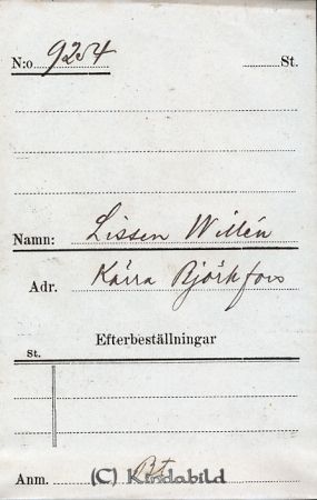 Lissen Willén  Kärra  Björkfors
Lissen Willén  Kärra  Björkfors
Nyckelord: Willén Kärra