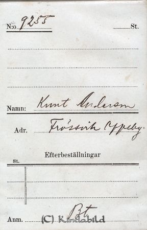 Knut Andersson  Frössvik  Oppeby
Knut Andersson  Frössvik  Oppeby
Nyckelord: Andersson Frössvik