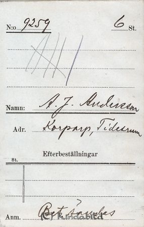 A J Andersson  Korparp  Tidersrum
A J Andersson  Korparp  Tidersrum
Nyckelord: Andersson Korparp