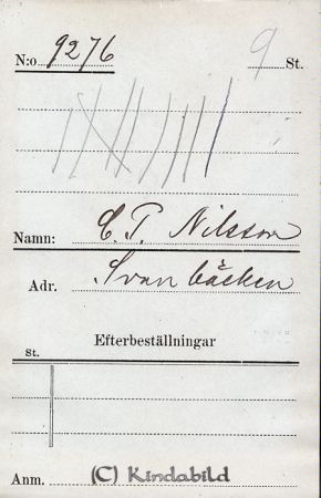 C T Nilsson  Svanbäcken
C T Nilsson  Svanbäcken
Nyckelord: Nilsson Svanbäcken