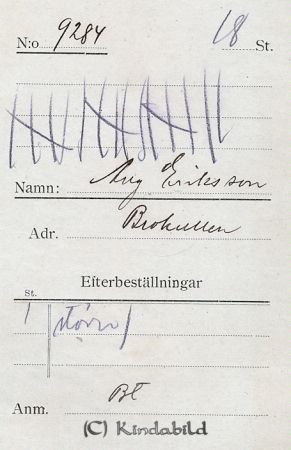 Aug Eriksson  Brokullen
Aug Eriksson  Brokullen 
Nyckelord: Eriksson Brokullen